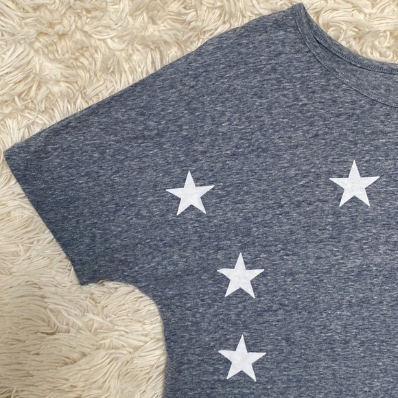 🎉HP🎉 Boutique Star Hi Lo Tie Top 💗 Heathered Blue & White - Picture 7 of 14